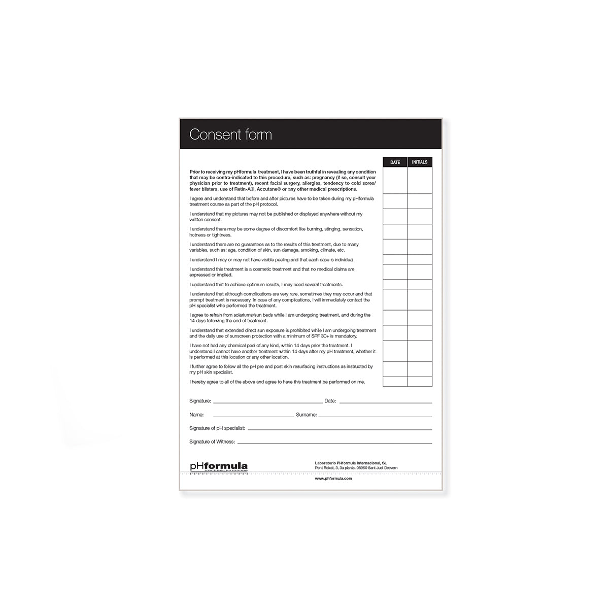 Patient consent form  (notepad) A5 x 50 pages