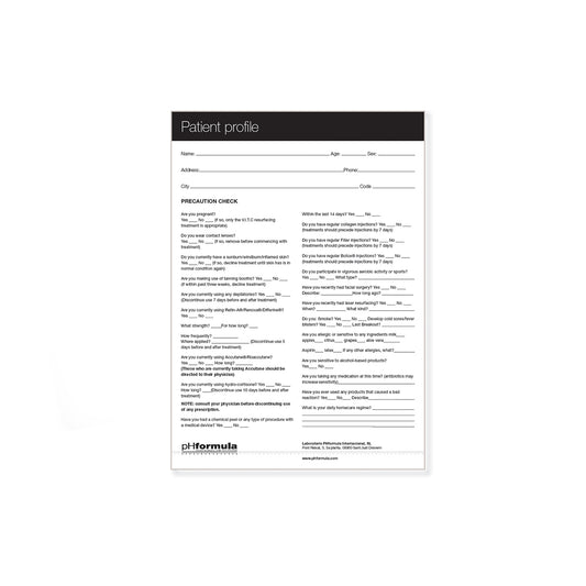 Patient profile form (notepad)